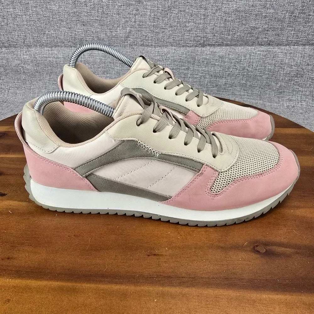 Steve Madden Kinkade Pink Beige Gray Athletic Sneakers Shoes Women's Size 9‎